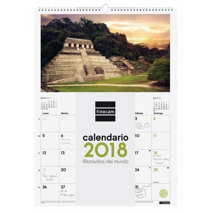 CALENDARIO FINOCAM 780551918 PARED ESPIRAL 2018 MARAVILLAS DEL MUNDO+ | 8422952155669 | Librería Castillón - Comprar libros online Aragón, Barbastro