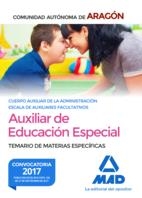 AUXILIAR EDUCACIÓN ESPECIAL COMUNIDAD AUTÓNOMA DE ARAGÓN TEMARIO ED.2017 | 9788414212462 | Librería Castillón - Comprar libros online Aragón, Barbastro