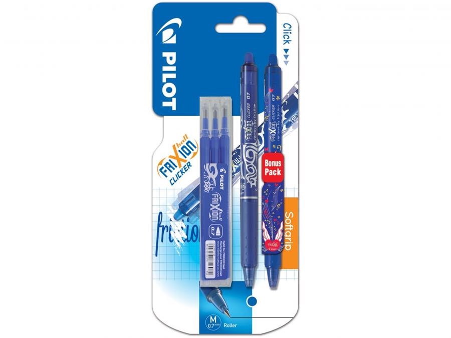 PILOT FRIXION CLIKER AZUL BLISTER 2 BOLÍGRAFOS + 3 RECAMBIOS | 3131910501862 | Librería Castillón - Comprar libros online Aragón, Barbastro