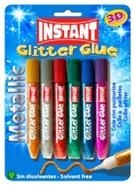 INSTANT GLITTER GLUE 3D PURPURINA CON PEGAMENTO BLISTER 6 COLORES SURITDOS | 8414213112214 | Librería Castillón - Comprar libros online Aragón, Barbastro