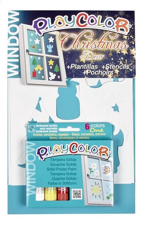 LOTE NAVIDAD INSTANT PLAYCOLOR WINDOW COLOR CARTÓN + PINTURAS + PLANTILLAS CHRISTMAS | 8414213092219 | Librería Castillón - Comprar libros online Aragón, Barbastro