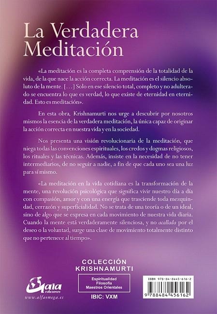 La verdadera meditación | 9788484456162 | Krishnamurti, Jiddu | Librería Castillón - Comprar libros online Aragón, Barbastro