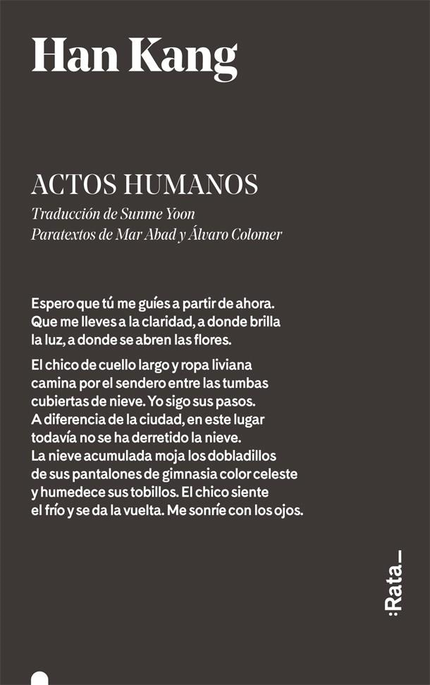 Actos humanos | 9788416738342 | Han Kang | Librería Castillón - Comprar libros online Aragón, Barbastro