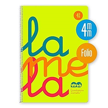 CUADERNO LAMELA ESPIRAL FOLIO 80 HOJAS 90 GR CUADRÍCULA 4 MM TAPA PLÁSTICO VARIOS COLORES | 8412855168163 | Librería Castillón - Comprar libros online Aragón, Barbastro