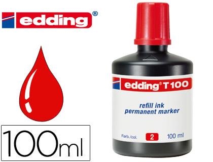 TINTA ROTULADOR EDDING T-100 ROJO FRASCO DE 100 ML | 4004764024889 | Librería Castillón - Comprar libros online Aragón, Barbastro