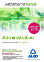 ADMINISTRATIVO DE LAS CORPORACIONES LOCALES. TEMARIO GENERAL ED 2018-19 VOL 2 | 9788414216507 | NO DISPONIBLE | Librería Castillón - Comprar libros online Aragón, Barbastro