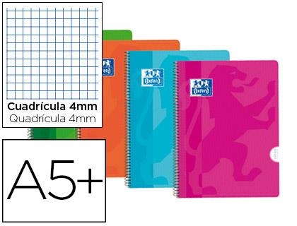 CUADERNO OXFORD SCHOOL ESPIRAL A5+ 155 X 215 MM 80H 90GR CUADRÍCULA 4 MM TAPA PLÁSTICO | 8412771008123 | Librería Castillón - Comprar libros online Aragón, Barbastro