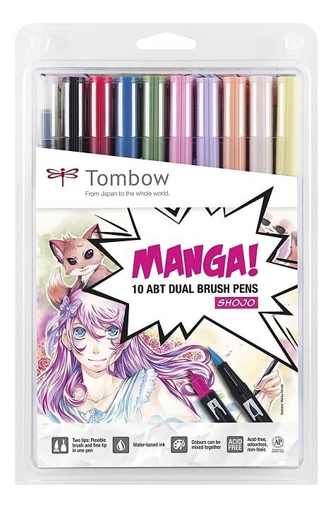 ROTULADOR TOMBOW DUAL BRUSH PINCEL SHOJO ESTUCHE 10 UD 20502 | 4003198101036 | Librería Castillón - Comprar libros online Aragón, Barbastro