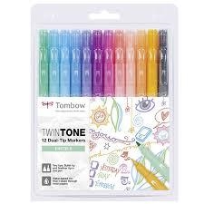 ROTULADOR TOMBOW DUAL TWINTONE PASTELS ESTUCHE 12 UD 20692 | 4003198141025 | Librería Castillón - Comprar libros online Aragón, Barbastro