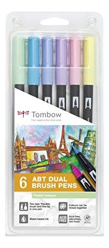 ROTULADOR TOMBOW DUAL BRUSH COLORES PASTEL ESTUCHE 6 UD 20561 | 4003198104044 | Librería Castillón - Comprar libros online Aragón, Barbastro