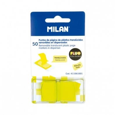 PUNTOS DE PÁGINA DE PLÁSTICO TRASLÚCIDOS ADHESIVOS REMOVIBLES EN DISPENSADOR 50 HOJAS 45X25 MM AMARILLO | 8411574075912 | Librería Castillón - Comprar libros online Aragón, Barbastro