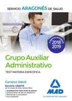 GRUPO AUXILIAR ADMINISTRATIVO DEL SERVICIO ARAGONÉS DE SALUD TEST MAT ESPECIF | 9788414218853 | VV.AA. | Librería Castillón - Comprar libros online Aragón, Barbastro