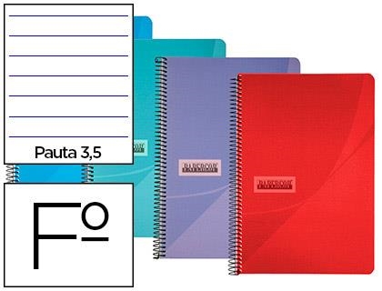 CUADERNO LIDERPAPEL PAPERCOP ESPIRAL FOLIO TAPA PLASTICO 80 H 90 GR PAUTA 3.5MM CON MARGEN EN COLORES SURTIDOS | 8423473681101 | Librería Castillón - Comprar libros online Aragón, Barbastro