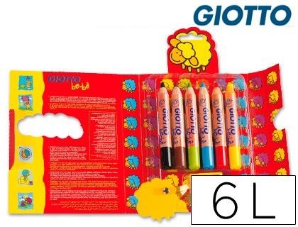 Lapices de colores giotto super bebe caja de 6 lapices colores surtidos + sacapuntas 469600 | 8000825019005 | Librería Castillón - Comprar libros online Aragón, Barbastro