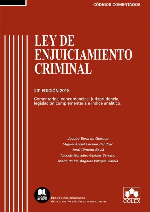 Ley de Enjuiciamiento Criminal Comentada | 9788417135478 | Barja de Quiroga, Jacobo/Encinar del Pozo, Miguel Ángel/Gimeno Beviá, Jordi/González-Cuéllar Serrano | Librería Castillón - Comprar libros online Aragón, Barbastro