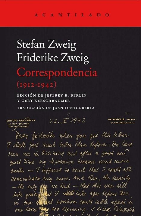 Correspondencia (1912-1942) | 9788416748181 | Zweig, Stefan; Zweig, Friedericke | Librería Castillón - Comprar libros online Aragón, Barbastro