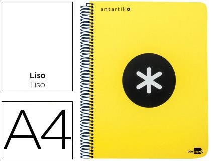 % CUADERNO ESPIRAL LIDERPAPEL A4 MICRO ANTARTIK TAPA PLÁSTICO 120 HOJAS 100GR/M2 LISO CON BANDAS 5 COLORES 4 TALADROS TAPA AMARILLA | 8423473745087 | Librería Castillón - Comprar libros online Aragón, Barbastro