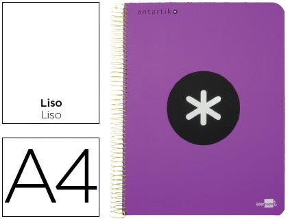 CUADERNO ESPIRAL LIDERPAPEL A4 MICRO ANTARTIK TAPA PLÁSTICO 120 HOJAS 100GR/M2 LISO CON BANDAS 5 COLORES 4 TALADROS TAPA VIOLETA | 8423473745056 | Librería Castillón - Comprar libros online Aragón, Barbastro