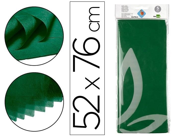 PAPEL SEDA 5H 52X76CM VERDE OSCURO | 8423473727984 | Librería Castillón - Comprar libros online Aragón, Barbastro