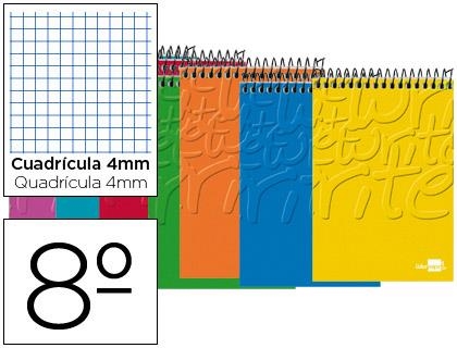 Cuaderno espiral liderpapel bolsillo octavo apaisado write tapa blanda 80h 60 gr cuadro 4mm colores surtidos 00729 | 8423473007291 | Librería Castillón - Comprar libros online Aragón, Barbastro