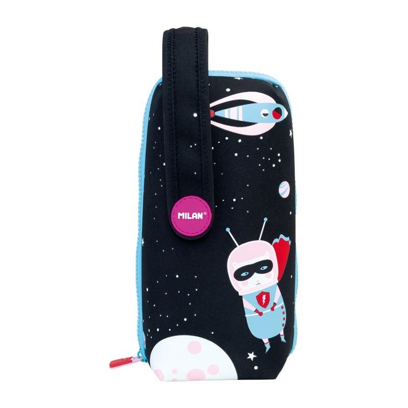 PLUMIER MILAN HANDLY MULTIPENCILCASE SUPER HEROES SPACE NEGRO Y ROSA 08872SSPK | 8411574079521 | Librería Castillón - Comprar libros online Aragón, Barbastro