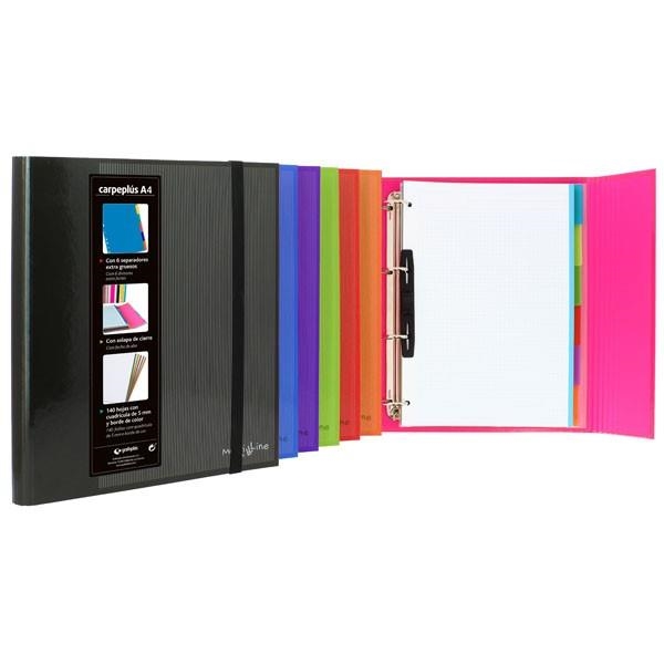 CARPETA DE ANILLAS GRAFOPLAS CARPEPLUS 4A D 25 MM FORRADA MULTILINE NEGRO 88212010 | 8413623851881 | Librería Castillón - Comprar libros online Aragón, Barbastro