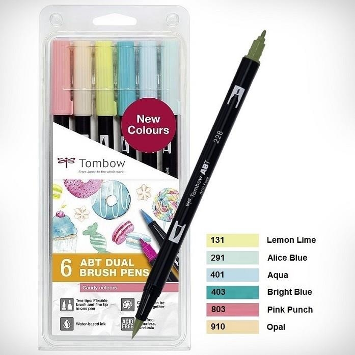 ROTULADOR TOMBOW DUAL BRUSH COLOR ESTUCHE 6 CANDY COLOURS ABT-6P-4 | 4003198104808 | Librería Castillón - Comprar libros online Aragón, Barbastro