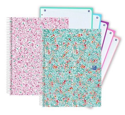 CUADERNO ESPIRAL OXFORD BLOOM A4 120 HOJAS EUROPEANBOOK 5 COLORES | 8412771027865 | Librería Castillón - Comprar libros online Aragón, Barbastro