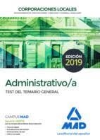 ADMINISTRATIVO DE LAS CORPORACIONES LOCALES. TEST DEL TEMARIO GENERAL | 9788414225677 | VV.AA. | Librería Castillón - Comprar libros online Aragón, Barbastro