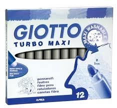 ROTULADOR GIOTTO TURBO MAXI 12 COLORES (PUNTA GRUESA) COLOR GRIS | 8000825493256 | Librería Castillón - Comprar libros online Aragón, Barbastro