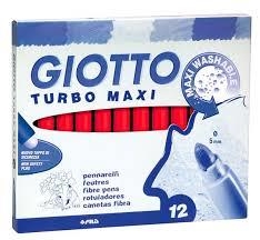 ROTULADOR GIOTTO TURBO MAXI 12 COLORES (PUNTA GRUESA) COLOR ROJO | 8000825022753 | Librería Castillón - Comprar libros online Aragón, Barbastro