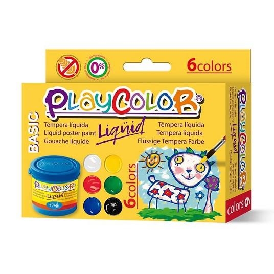 TEMPERA PLAYCOLOR LIQÜID BASIC 40 ML 6 COLORES | 8414213199314 | Librería Castillón - Comprar libros online Aragón, Barbastro