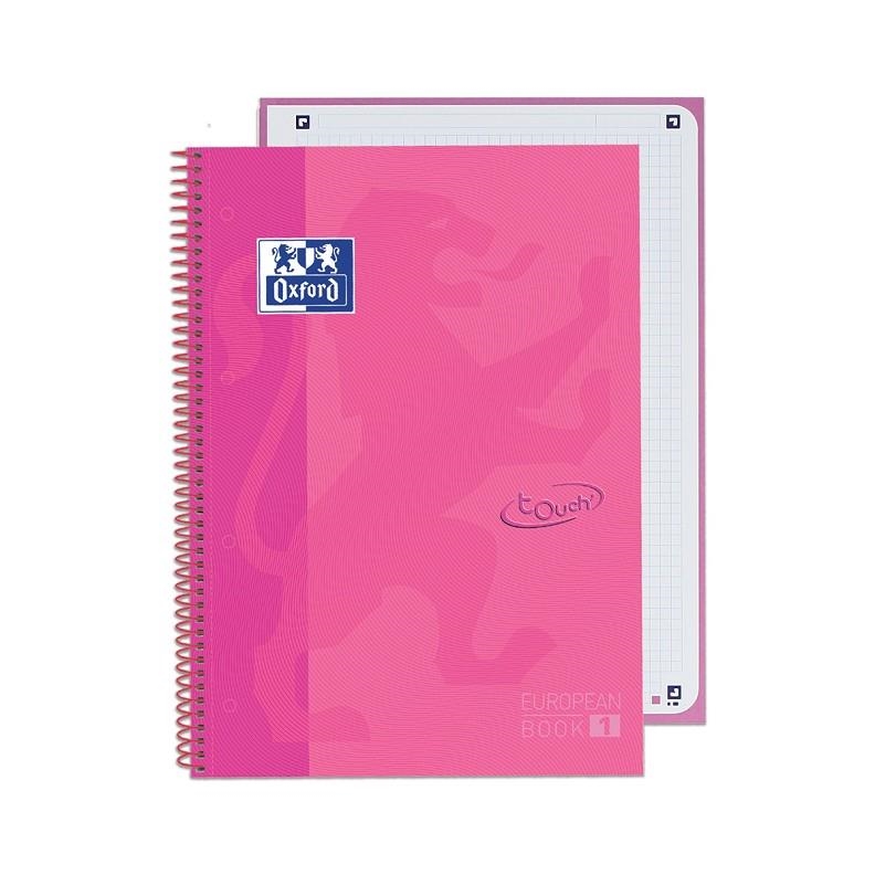 Cuaderno A4 Microperforado Tapa Extra Dura 80 hojas Cuadrícula 5mm Oxford Touch Rosa Pastel | 8412771024192 | Librería Castillón - Comprar libros online Aragón, Barbastro