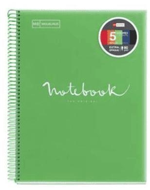 CUADERNO NB-5 A4 120 CLA 90G PP EMOTIONS VERDE MIQUELRIUS 5 COLORES | 8422593460719 | Anónimo | Librería Castillón - Comprar libros online Aragón, Barbastro