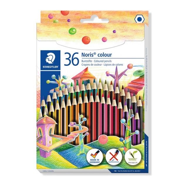 LAPICES COLOR STAEDTLER 36 UN NORIS COLOUR 185 CD36 CAJA DE CARTÓN | 4007817038734 | Librería Castillón - Comprar libros online Aragón, Barbastro