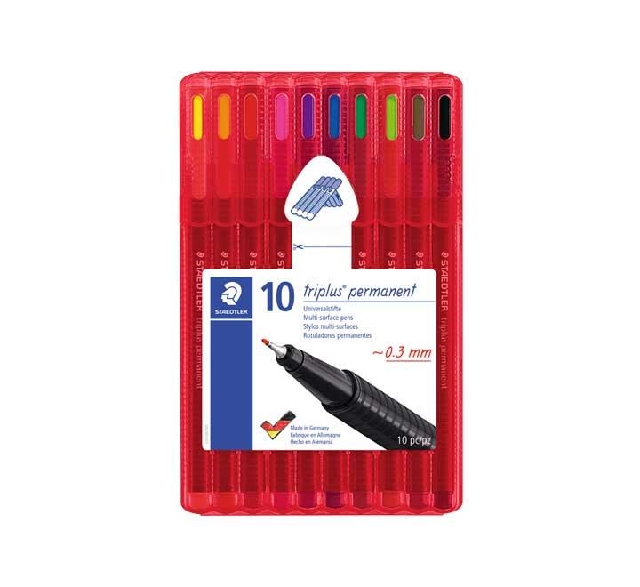 ROTULADOR PERMANENTE STAEDTLER 331 SB10 TRIPLUS PERMANENT 10 COLORES EN ESTUCHE DE PLÁSTICO | 4007817050620 | Librería Castillón - Comprar libros online Aragón, Barbastro