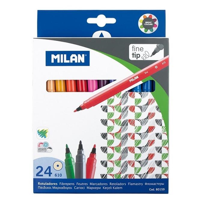 ROTULADORES MILAN PUNTA FINA 2MM (NORMAL) 24 COLORES 80159 | 8411574801597 | Librería Castillón - Comprar libros online Aragón, Barbastro