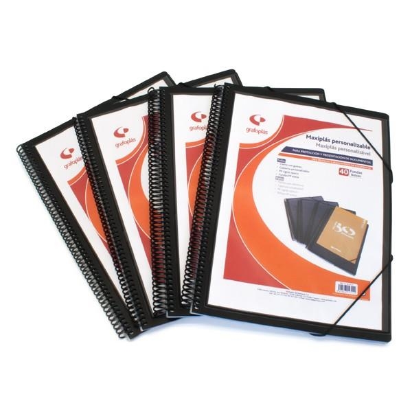 CARPETA FUNDAS GRAFOPLAS MAXIPLAS PERSONALIZABLE 30 FUNDAS OPACO NEGRO | 8413623992614 | Librería Castillón - Comprar libros online Aragón, Barbastro