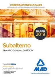 Subalterno Corporaciones Locales. Temario General  Jurídico Edic 2019 | 9788414226643 | 7, Editores;Souto Fernández, Rafael Santiago;Torres Fonseca, Teresa | Librería Castillón - Comprar libros online Aragón, Barbastro