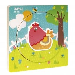 PUZZLE MADERA CAPAS ANIMALES GALLINA APLI KIDS 17558 | 8410782175582 | Librería Castillón - Comprar libros online Aragón, Barbastro