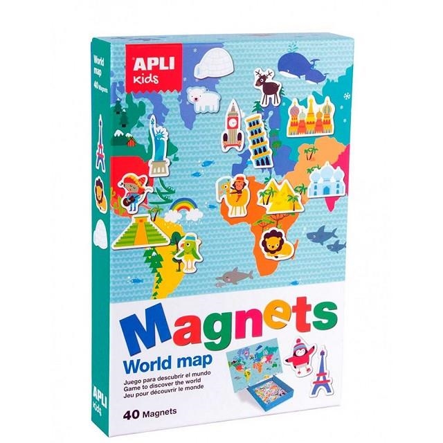 JUEGO MAGNÉTICO MAPA MUNDI 40 IMANES APLI KIDS 16594 | 8410782164944 | Librería Castillón - Comprar libros online Aragón, Barbastro