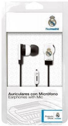 AURICULARES BOTON CON MICRO REAL MADRID BLANCO 9106008 | 8435041742305 | Librería Castillón - Comprar libros online Aragón, Barbastro