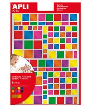 GOMETS APLI MULTICOLOR CUADRADOS METALIZADOS 6 HOJAS ADHESIVO PERMANENTE COLORES Y TAMAÑOS SURTIDOS 13530 | 8410782135302 | Librería Castillón - Comprar libros online Aragón, Barbastro