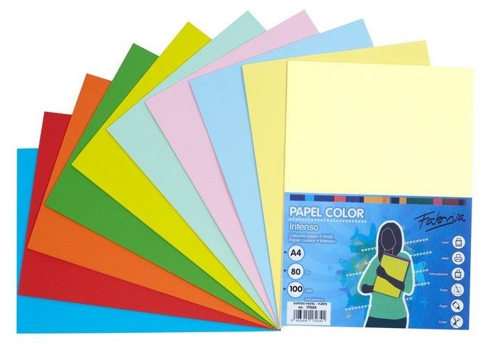 PAPEL A4 80GR 100H COLOR 10 SURTIDOS FABRISA | 8423614170341 | Librería Castillón - Comprar libros online Aragón, Barbastro