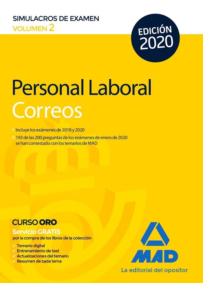 Personal Laboral de Correos y Telégrafos. Simulacros de Examen Volumen 2 | 9788414235836 | 7, Editores / Guillén Gil, Luis Ignacio | Librería Castillón - Comprar libros online Aragón, Barbastro