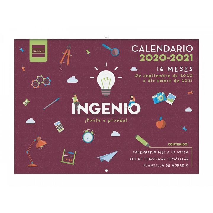 CALENDARIO PARED 16M 2020 2021  FINOCAM INGENIO 308x225 | 8422952300038 | Librería Castillón - Comprar libros online Aragón, Barbastro