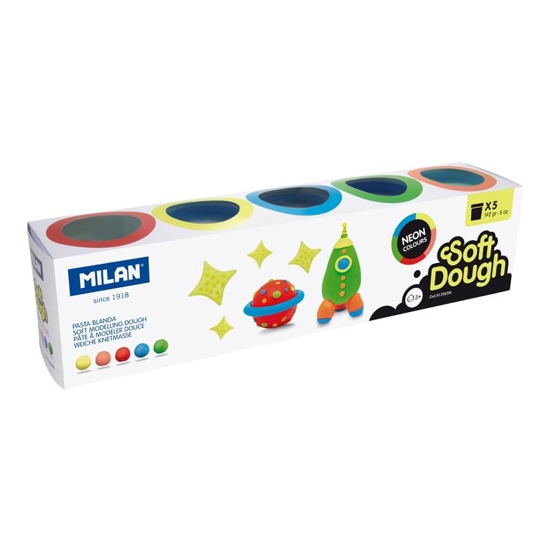 PASTA DE MODELAR BLANDA SOFT DOUGH NEON CAJA CON 5 COLORES (5X142GR) | 8411574086543 | Librería Castillón - Comprar libros online Aragón, Barbastro