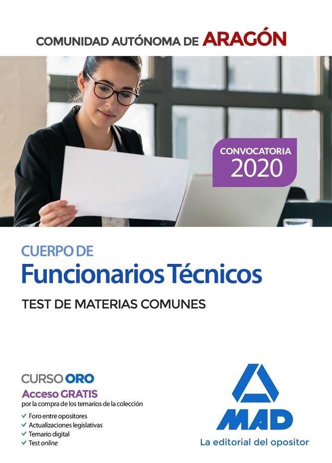 CUERPO DE FUNCIONARIOS TECNICOS DE LA ADMINISTRACION GOBIERNO DE ARAGON TEST COMUN ED.2020 | 9788414239148 | Librería Castillón - Comprar libros online Aragón, Barbastro