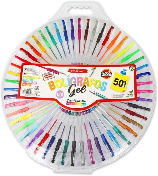 ESTUCHE REDONDO 50 BOLIGRAFOS GEL DE COLORES | 8435536054647 | Librería Castillón - Comprar libros online Aragón, Barbastro