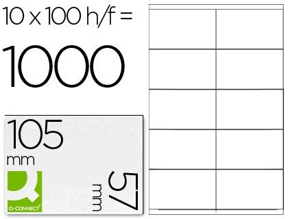 ETIQUETA ADHESIVA Q-CONNECT KF10658 TAMAÑO 105x57 mm FOTOCOPIADORA LASER INK-JET | 5705831106581 | Librería Castillón - Comprar libros online Aragón, Barbastro